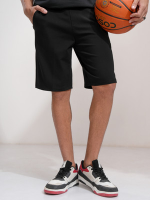 HIGHLANDER Solid Men Black Regular Shorts