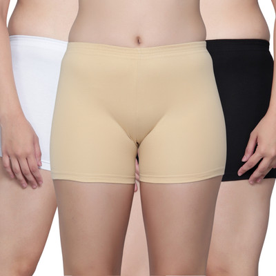 Aimly Solid Women Beige, Black, White Cycling Shorts