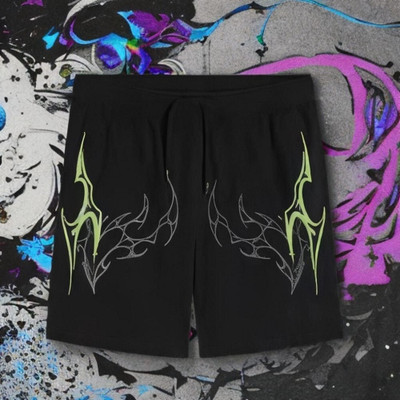 glitsy Printed Men Green Basic Shorts