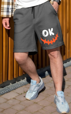 MOWA Printed Men Black, Grey Regular Shorts