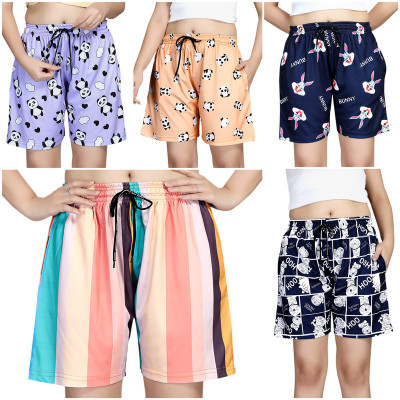 Exitro Printed Women Multicolor Basic Shorts