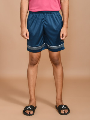 SKYKNIT Color Block Men Blue Sports Shorts