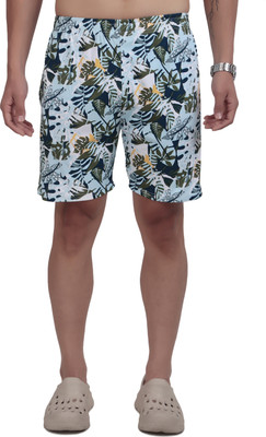Kibitzer Printed Men Blue Basic Shorts