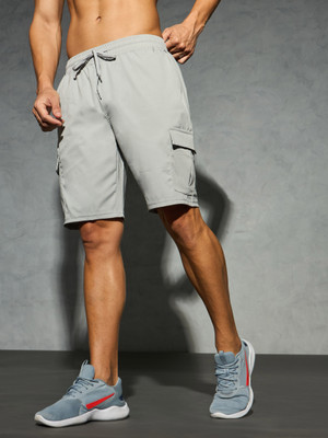 TECHNOSPORT Solid Men Grey Cargo Shorts