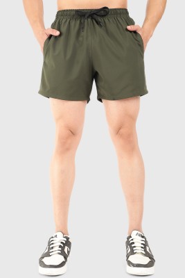 FuaarK Solid Men Green Sports Shorts