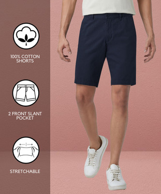 SYLZON Solid Men Dark Blue Chino Shorts