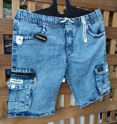 Joshua jenny Solid Men Denim Blue Casual Shorts, Cargo Shorts, Regular Shorts, Night Shorts