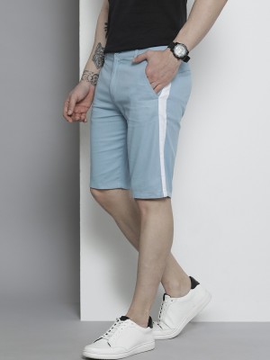 The Indian Garage Co. Solid Men Light Blue Chino Shorts