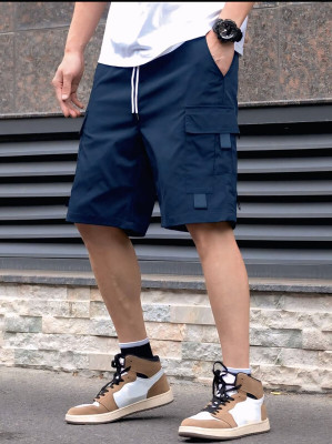 AMORE FASHION Solid Men Dark Blue Regular Shorts