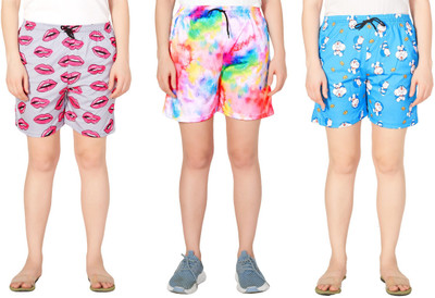 FAYDAMALL Printed Women Multicolor Night Shorts