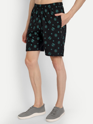 Zeffit Printed Men Black Bermuda Shorts