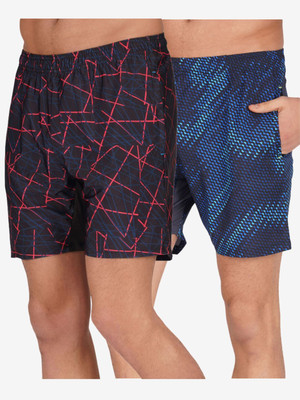 never lose Printed Men Red, Dark Blue Swim Shorts