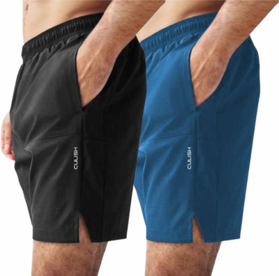 Culish Trend Printed Men Black, Blue Basic Shorts