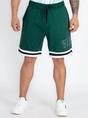 Status Quo Self Design Men Green Casual Shorts