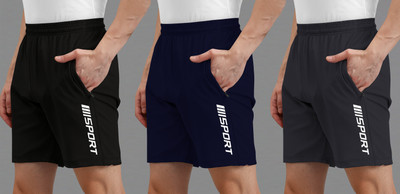 AVOLT Printed Men Black, Blue, Dark Grey Casual Shorts