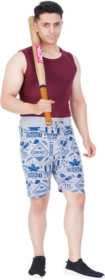 GOKUL FASHION Printed Men Grey Basic Shorts
