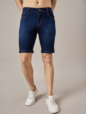 STUDIO NEXX Solid Men Denim Dark Blue Denim Shorts