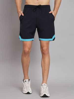 UNICUS APPAREL Color Block Men Dark Blue Sports Shorts