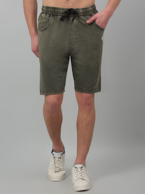 CANTABIL Solid Men Dark Green Bermuda Shorts