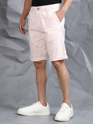 bEEVEE Floral Print Men Pink Regular Shorts