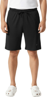 Force NXT Solid Men Black Casual Shorts