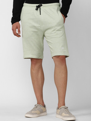 PETER ENGLAND Solid Men Green Regular Shorts