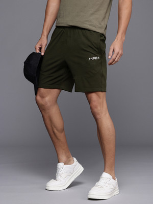 HRX by Hrithik Roshan Self Design Men Green Regular Shorts