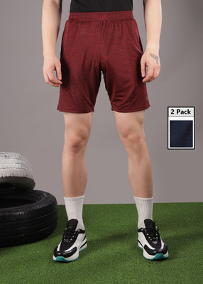 Force NXT Solid Men Red, Blue Sports Shorts