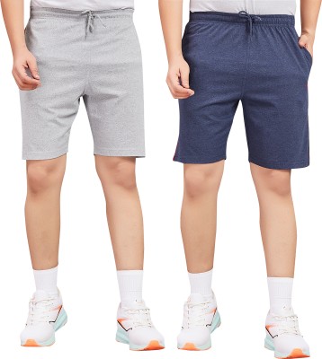 URBANRASCALS Solid Men Grey, Blue Casual Shorts