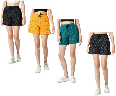 KAVYA Printed Women Multicolor Regular Shorts