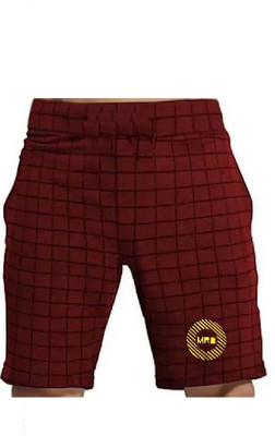 MRB Checkered Men Brown Regular Shorts