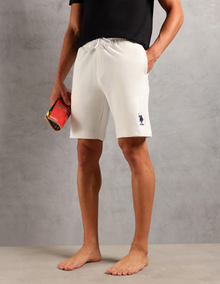U.S. POLO ASSN. Printed Men White Basic Shorts