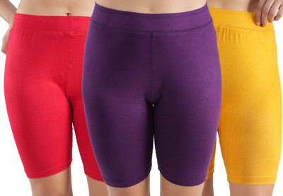 Florafit Solid Women Multicolor Cycling Shorts