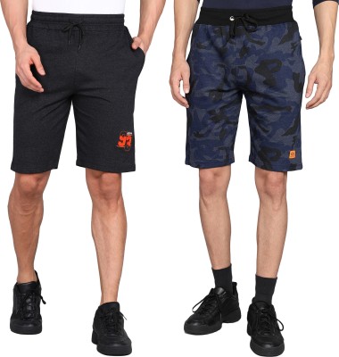 GYRFALCON Military Camouflage Men Blue Casual Shorts