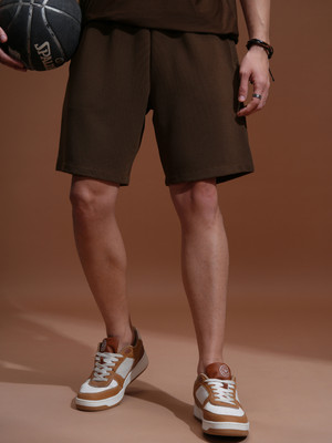 HIGHLANDER Solid Men Brown Regular Shorts