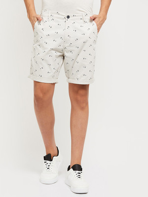 MAX Printed Men Grey Basic Shorts