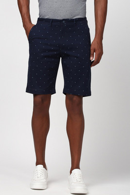 PETER ENGLAND Printed Men Dark Blue Regular Shorts
