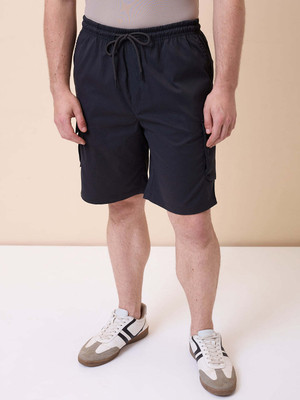 Status Quo Solid Men Dark Grey Regular Shorts