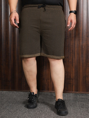 bigbanana Self Design Men Yellow, Black Casual Shorts