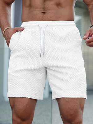 Rajovati Solid Men White Basic Shorts