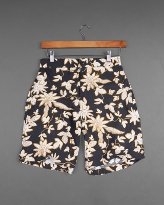 french crown Printed Men Black Casual Shorts