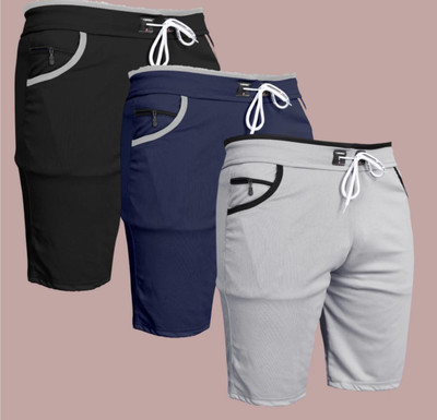 mannu Solid Men Multicolor Regular Shorts