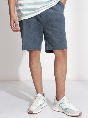 HIGHLANDER Self Design Men Blue Regular Shorts