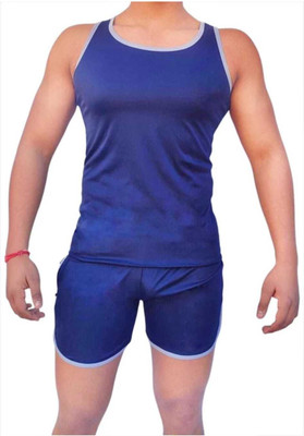 SKUs Self Design Men Blue Running Shorts
