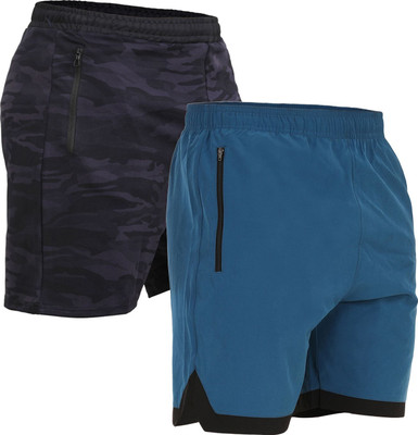 never lose Self Design Men Black, Blue Running Shorts