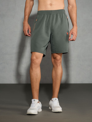 TECHNOSPORT Solid Men Green Sports Shorts