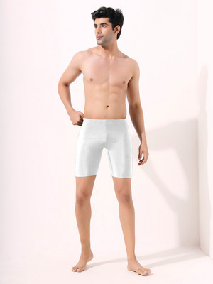 Lycot Solid Men White Sports Shorts