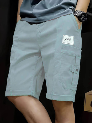 Troonpair Solid Men Grey Cargo Shorts