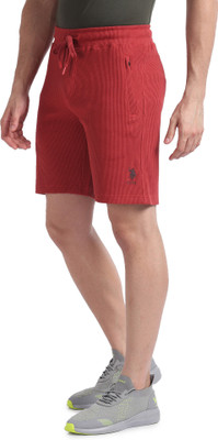 U.S. POLO ASSN. Self Design Men Red Basic Shorts