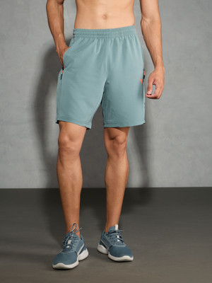 TECHNOSPORT Solid Men Green Sports Shorts